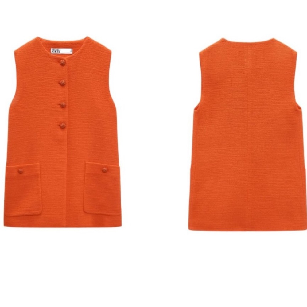 Zara Orange vest shirt
